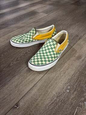 VANS Green × Yellow Slip on Size 11
